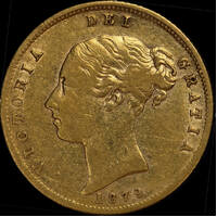 1879 Sydney Young Head Half Sovereign Very Fine