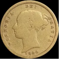 1880 Sydney Young Head Half Sovereign Very Good