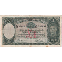 1938 One Pound Sheehan/McFarlane R29 Very Fine