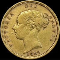 1882 Sydney Young Head Half Sovereign good VF