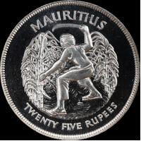 Mauritius 1977 Silver 25 Rupees KM# 43a Uncirculated Silver Jubilee