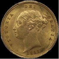 1883 Sydney Young Head Half Sovereign Unc (PCGS MS61)