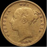 1884 Melbourne Young Head Half Sovereign Fine