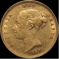 1886 Sydney Young Head Half Sovereign Very Fine