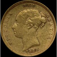 1886 Melbourne Young Head Half Sovereign good Fine