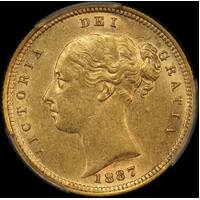 1887 Sydney Young Head Half Sovereign good EF (PCGS AU55)
