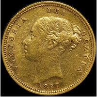 1887 Sydney Young Head Half Sovereign good VF