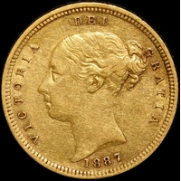 1887 Sydney Young Head Half Sovereign Very Fine