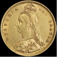 1887 Sydney Jubilee Head Half Sovereign Dish S503 about EF