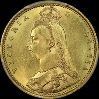 1887 Sydney Jubilee Head Half Sovereign Unc (PCGS MS 62+)