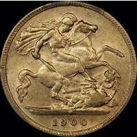 1900 Perth Veiled Head Half Sovereign about EF PCGS AU50