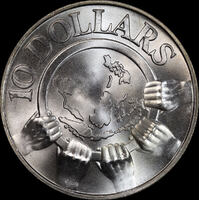 Singapore 1977 Silver $10 KM#16 Uncirculated - ASEAN