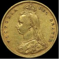 1889 Sydney Jubilee Head Half Sovereign about VF