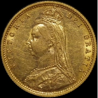 1891 Sydney Jubilee Head Half Sovereign Without JEB about EF
