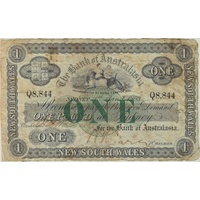 Bank of Australasia (Sydney) 1903 1 Pound Issued Note MVR#2b Fine Serials: Q8,844