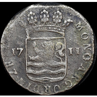 Netherlands (Zeeland) 1711 Silver 6 Stuivers KM#50 Very Fine ex Zuytdorp Shipwreck