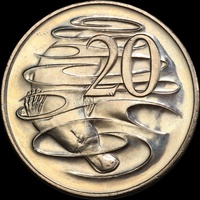 Australia 1981 20¬¨¬¢ 3 1/2 Claw Scalloped Letters Obverse PCGS MS66