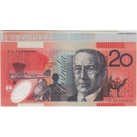 Australia 2002 Twenty Dollar Charity Sheet Note McFarlane / Henry R#420a Uncirculated CA 02 000000