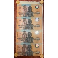 1988 Ten Dollars Uncut Strip of Four Bicentennial