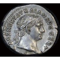 Ancient Rome (Imperial) 101-102 AD Trajan Silver Denarius Hercules BMC 86 EF