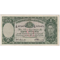1949 One Pound Coombs/Watt R31 good VF