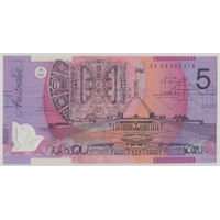 1996 $5 Note MacFarlane/Evans EA96 Last Prefix R218aL PCGS 66PPQ