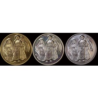 1973 Trio of Medallions for Perth Concert Hall Opening (Gilt, Silvered and Bronze)