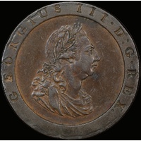 1797 Copper Cartwheel Penny George III S#3777 about EF