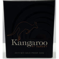 2015 25 Dollar Gold Proof Coin Kangaroo at Sunset