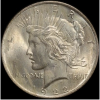 United States 1922 Silver Peace Dollar Uncirculated