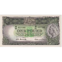1953 One Pound Coombs/Wilson R33 about Unc