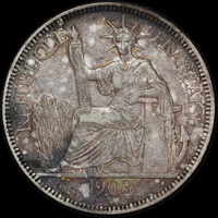 French Indo-China 1903-A Silver Piastre KM#5a.1 GEF
