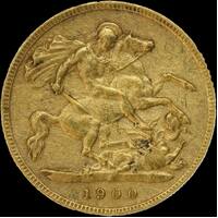 1900 Perth Veiled Head Half Sovereign Fine