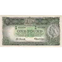 1961 One Pound Coombs/Wilson R34aS about EF