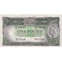 1961 One Pound Coombs/Wilson R34B about EF 