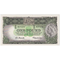1961 One Pound Star Note Coombs/Wilson R34bsF Extremely Fine