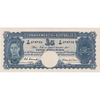 1952 Five Pound Coombs/Wilson R48 about Unc