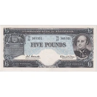 1960 Five Pound Coombs/Wilson R50 about Unc