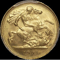 1903 Sydney Edward VII Half Sovereign Unc (PCGS MS62)