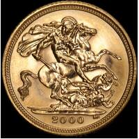2000 Gold Half Sovereign Elizabeth II S# SB4 Uncirculated