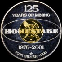 USA Homestake 2001 Bimetal Medal 125 Years of Mining