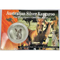 1995 One Dollar Silver Kangaroo Unc Coin Facing Kangaroo