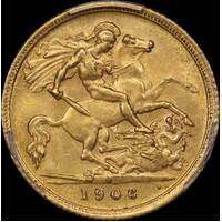 1906 Sydney Edward VII Half Sovereign Unc (PCGS MS61)