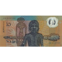 1988 $10 Note Bicentennial 1st issue AB 33 Last Prefix Johnston/Fraser R310aL Uncirculated