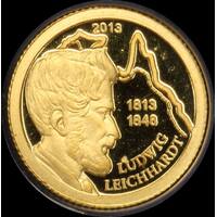 Palau 2013 Gold 1 Dollar Half Gram Coin Ludwig Leichhardt