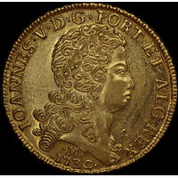 Brazil Gold 12,800 Reis (Johanna) 1730-M KM#139 Extremely Fine