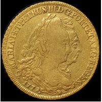 Brazil (Bahias) Gold 6,400 Reis 1779-B KM# 199.1 Very Fine