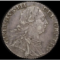 1787 Silver Shilling George III S#3743 With Semee Extremely Fine