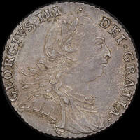 1787 Silver Shilling George III S#3743 With Semee Uncirculated
