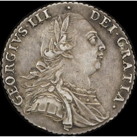1787 Silver Shilling George III S#3746 With Semee Very Fine